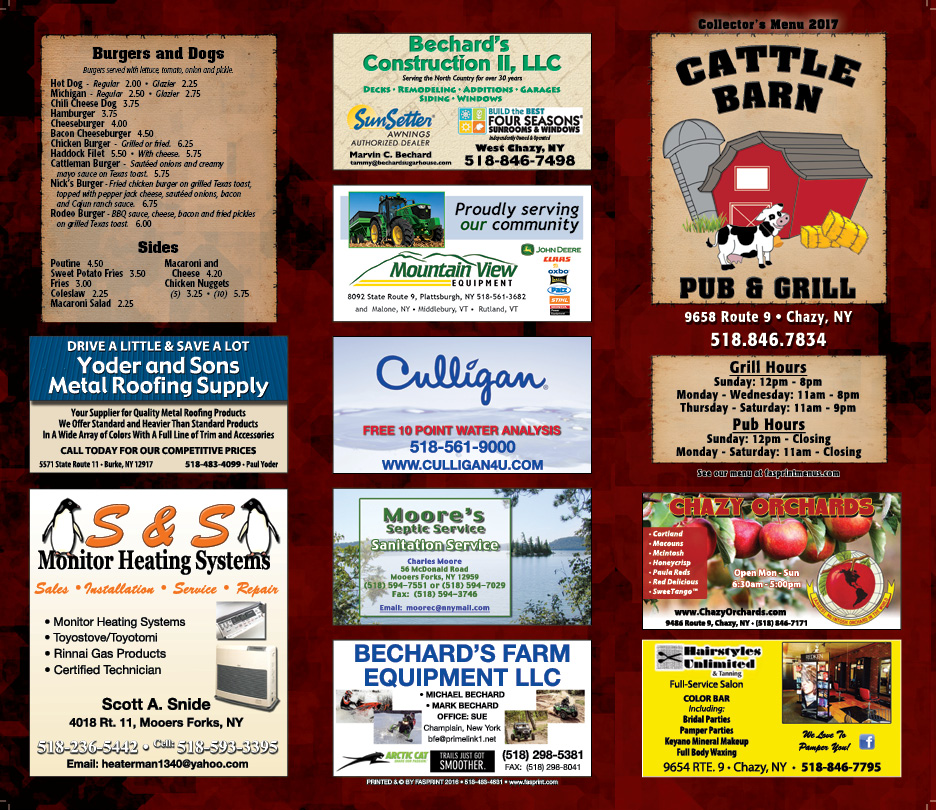 Cattle Barn Pub & Grill Fasprint Menus