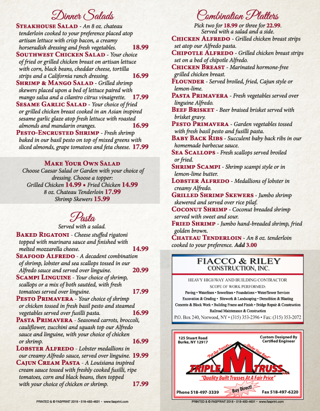 Lobster House 2018 p4 Fasprint Menus