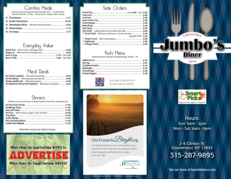 Jumbos 20161 Fasprint Menus