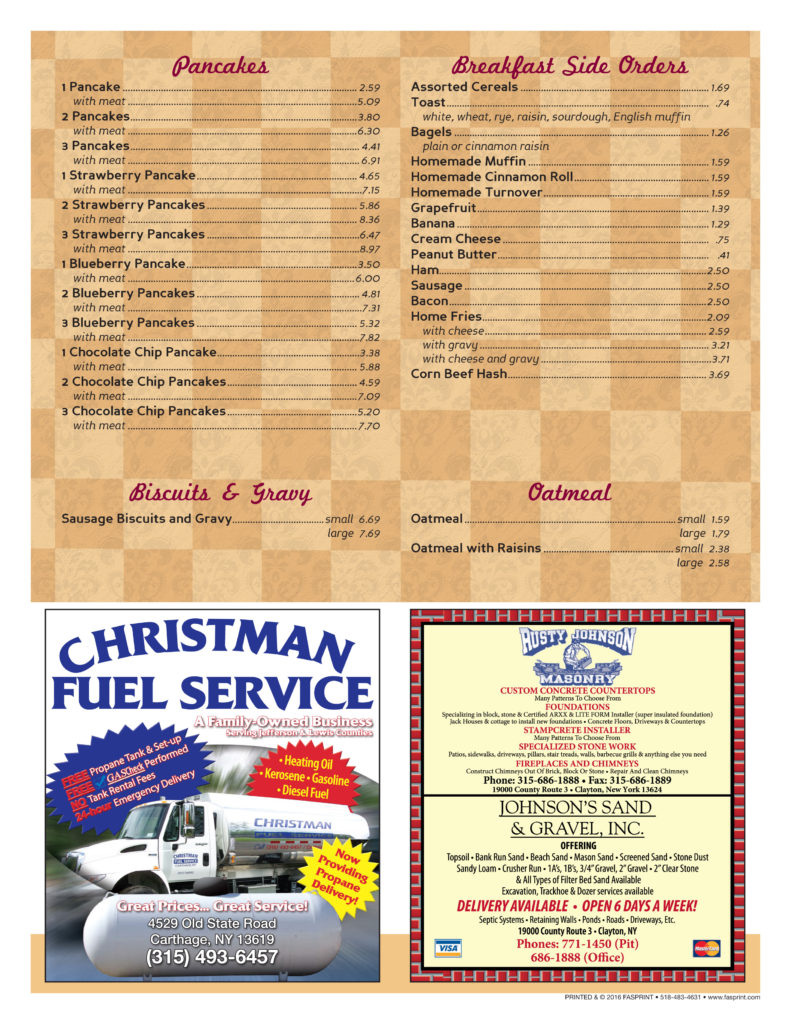 Longways Diner 2016-3 | Fasprint Menus
