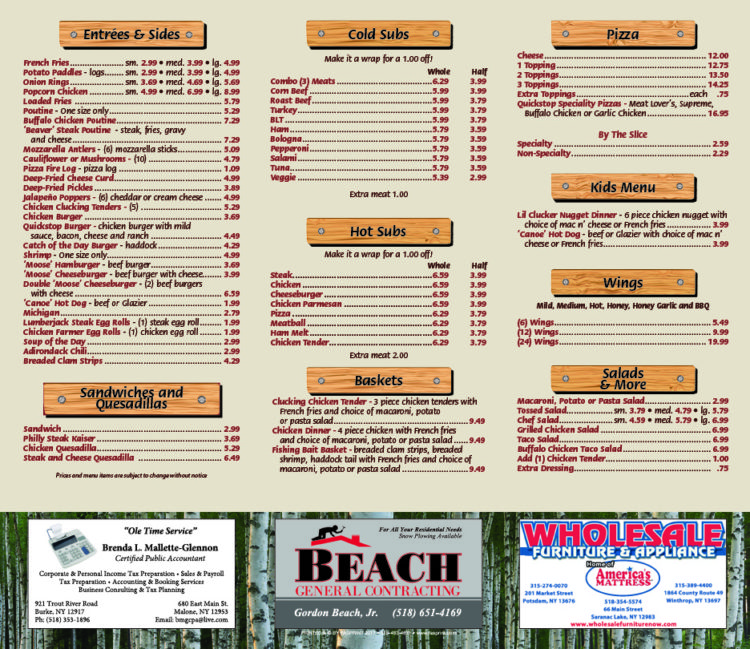 srfquickstop20162 Fasprint Menus
