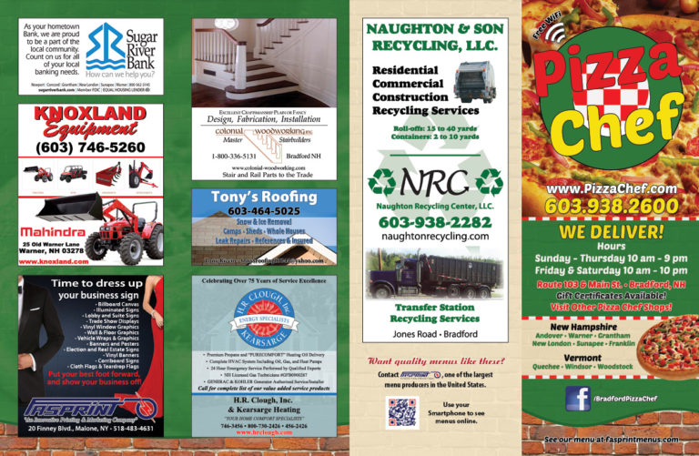 Pizza Chef Bradford Fasprint Menus