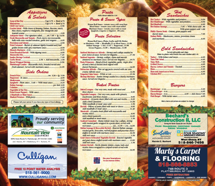 Arnies 20182 Fasprint Menus