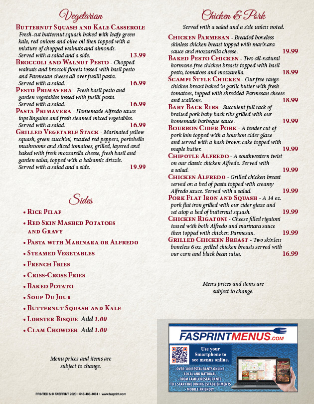 Lobster House 20205 Fasprint Menus