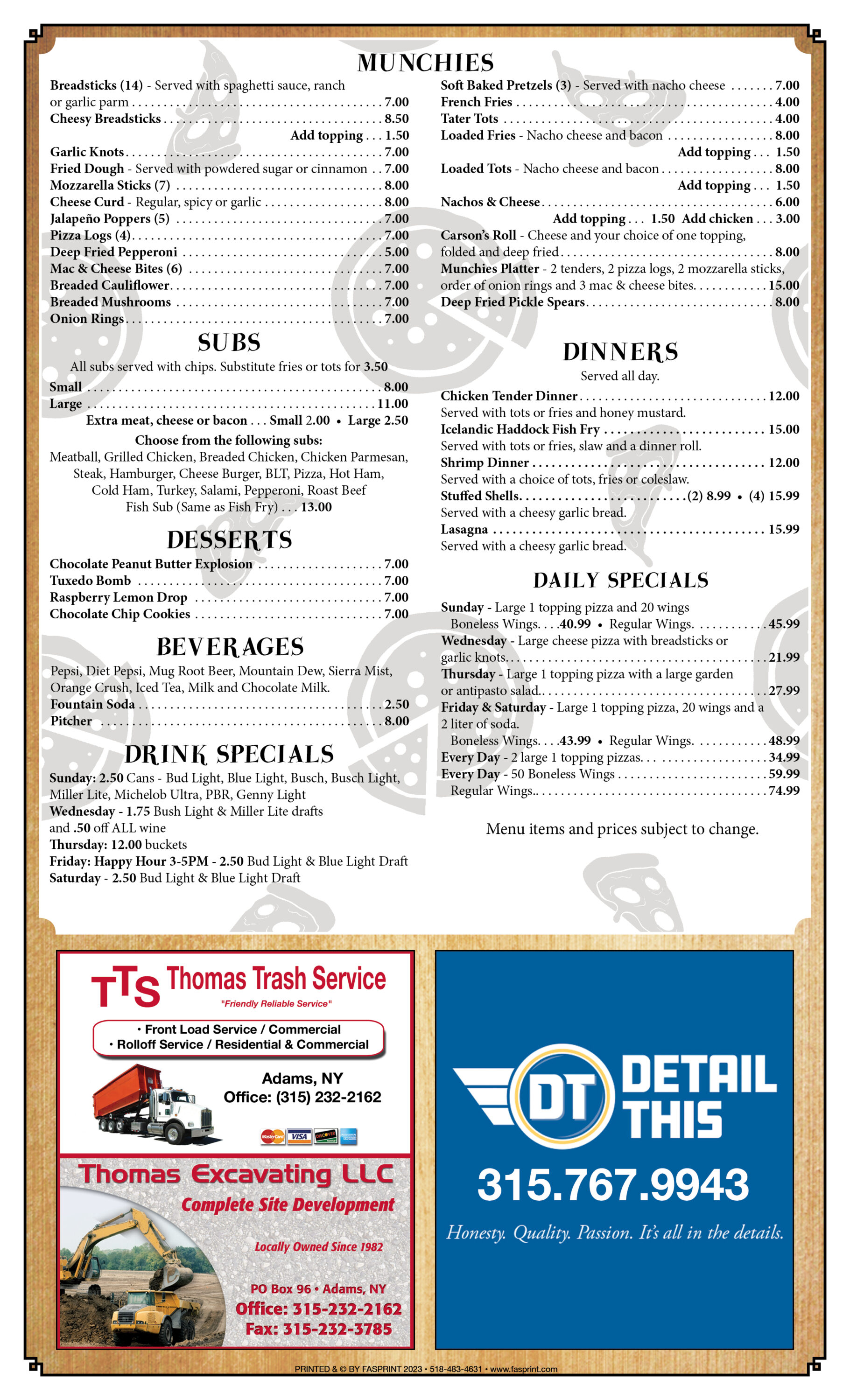 Carsons-Pizzeria-20233 | Fasprint Menus