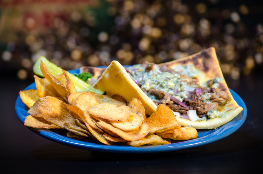 Flatbread sandwich served at Jeb's Restaurant in Lowville, New York