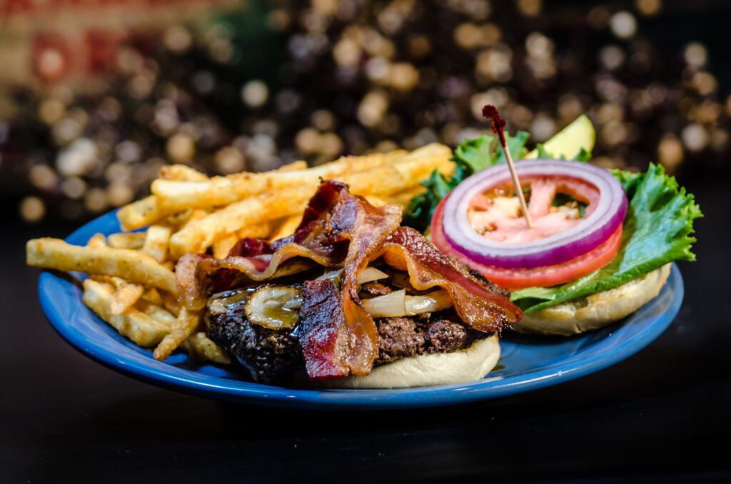 House burger served at Jeb's Restaurant in Lowville, New York